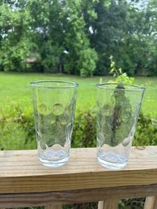 2 Circleware Clear Drinking Glasses (Circles) 6" Tall - 16 Oz. - Picture 1 of 12