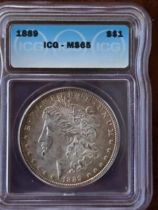1889-P Morgan Silver Dollar - MS65 by ICG - Picture 1 of 4