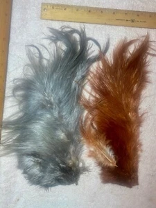 Whiting Bird Fur Grey Saddle and Brown Saddle Woolly Buggers Spey Flies - Picture 1 of 5