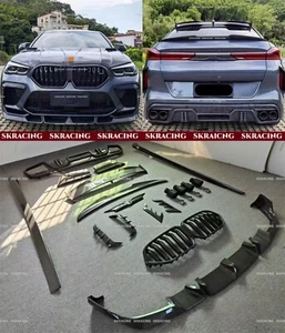 For BMW X6 X6M 2020-23 Real Carbon Fiber Front Bumper Lip Rear Diffuser Bodykit - Picture 1 of 29