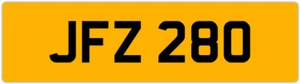 JFZ 280 J 3x3 DATELESS PRIVATE NUMBER PLATE JON JOE JAK JAC JACK JAMES JEFF JAY - Picture 1 of 1