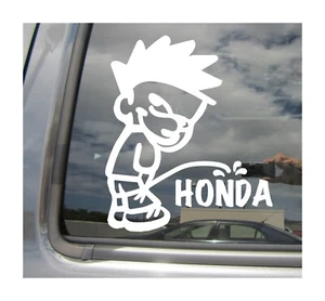Pee On Honda - Funny Humorous Car Truck Auto Window Vinyl Decal Sticker 02123 - Picture 1 of 2