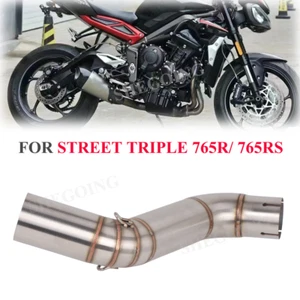For Triumph Street Triple 765R 765RS 17-24 Exhaust Link Pipe 51MM Low Mounting - Picture 1 of 5