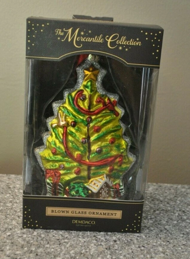 DEMDACO Blown Glass Christmas Tree Ornament