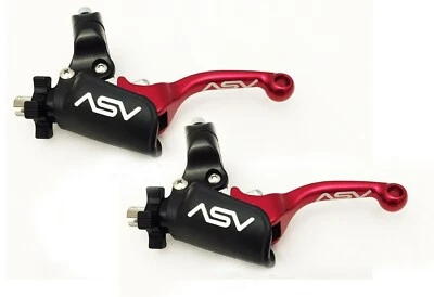 ASV Unbreakable F3 Red Shorty Clutch + Brake Levers Dust Covers XR CRF 50 70 100 - Image 1 of 2