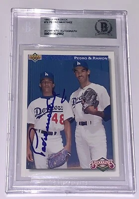 Pedro Martinez signed 1992 Upper Deck Card Dodgers baseball beckett coa - Image 1 of 4
