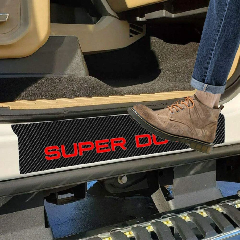 Cubierta de alféizar de puerta roja de fibra de carbono para Ford F250 F350 F450 Super Duty Foto 1 de 2