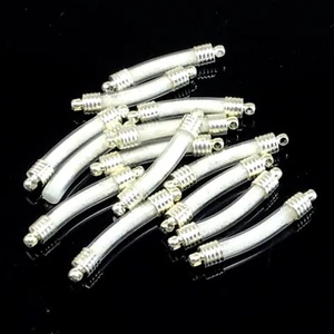 Glass Beach Sand Vial Pendant w 2 Rings Long Capsule Bracelet, Necklace Making - Picture 1 of 8