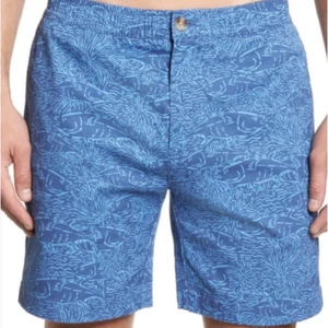 Vineyard Vines 7 Zoll Ton in Ton bedruckte Stegshorts Fischdruck Herren Größe L - Bild 1 von 5