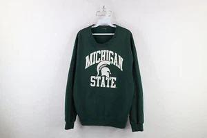Vintage Mens Large Faded Spell Out Michigan State University Crewneck Sweatshirt - Picture 1 of 11