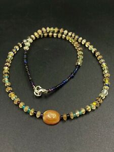 Stara antyczna biżuteria szklane kryształy magiczne oko koraliki naszyjnik ze starożytnego rzymskiego