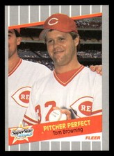 1989 Fleer Tom Browning #629 Cincinnati Reds Baseball EX-NM