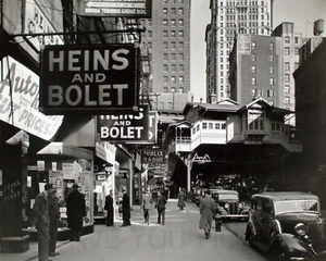Street Scene New York City Photograph Manhattan NYC Vintage Cars 1936 8x10 - Picture 1 of 2