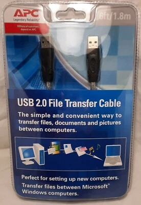 APC USB 2.0 File Transfer Cable 6Ft/1.8M Male-to-Male Brand New Factory Sealed - Image 1 of 2