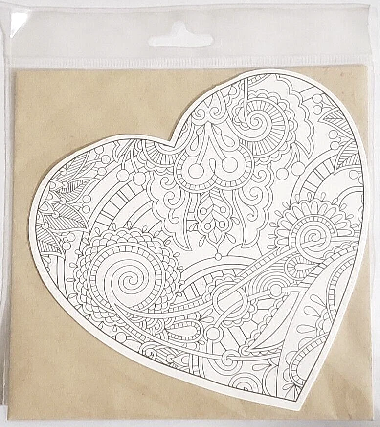 PAPER HOUSE PRODUCTIONS Coloring Card with Envelope - HEART (Blank) - Image 1 of 1