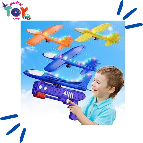 3-Pack LED Airplane Toy Launcher, 2 Flight Mode, Foam Gliders Best Gift for Kids - Image 1 of 4