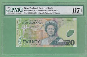 Billete de 20 dólares de Nueva Zelanda P-187c PMG 67 / EXCELENTE GEMA SIN CIRCULAR EPQ - Imagen 1 de 2