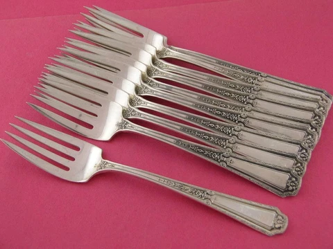 Sterling TOWLE Salad Fork LOUIS XIV 1924 ~no mono ~$44 each Cover