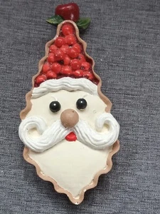 Fetta di torta faccia di Babbo Natale ornamento natalizio panetteria caffè chef - Foto 1 di 5