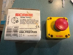 NEW GENUINE SCAME EMERGENCY STOP DEVICE PUSH BUTTON - Picture 1 of 7