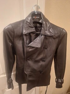 Womens Tibor Soft Black Leather Jacket (M) with Lining And Belt - Picture 1 of 14