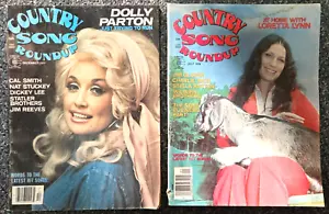 2 Country Song Roundup Magazines, Dolly Parton 1977 & Loretta Lynn 1976 COVERS! - Foto 1 di 5