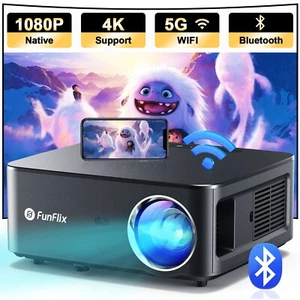 4K Beamer LED Projektor Full HD WLAN 5G Native 1080P Multimediaplay Heimkino - Bild 1 von 10