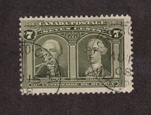 Canada stamps - Scott 100 used 7c NG 1908 - BkC - Picture 1 of 2