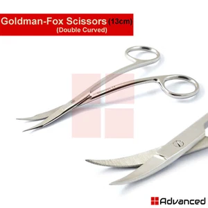 Dental Goldman Fox Schere 13cm doppelt gebogen Gewebe Trimmen Schneiden Nähte CE - Bild 1 von 1