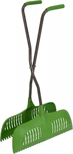 Long-handled, padded rake for picking up leaves, grass clippings, yard debris - Picture 1 of 16
