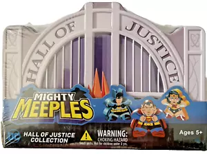 Mighty Meeples DC Super Friends Hall Of Justice Collector's Tin W/Figures New - Picture 1 of 7
