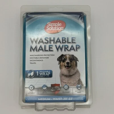Pañal reutilizable para perro Simple Solution banda abdominal masculina de alta absorción lavable med. Foto 1 de 4