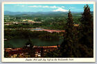 Postcard Lumber Mill And Log Raft Mt. Hood Willamette River Portland, Or H8