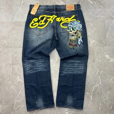 Vintage Ed Hardy Jeans Mens 46x34 Dead Stock Baggy Christian Audigier y2k Skull - Image 1 of 4