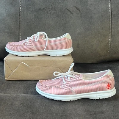 Skechers Go Step Goga Max Women's Boat Shoes Red White Stripe Size 8.5 EUC - Image 1 of 4