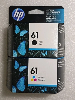 HP 61 Black Tri-Color Ink Cartridge CR259FN CH561WN CH562WN OEM Sealed Foil Pack - Image 1 of 2