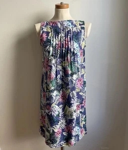 Vestido midi floral de lino Jill Love sin mangas Pintuck cambio verano talla XS - Imagen 1 de 6
