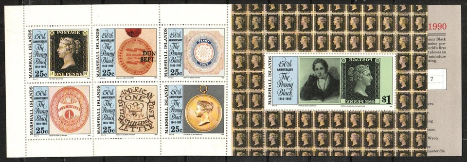 Marshall Islands Stamp 370-376  - Penny Black, 150th anniversary - Image 1 of 1