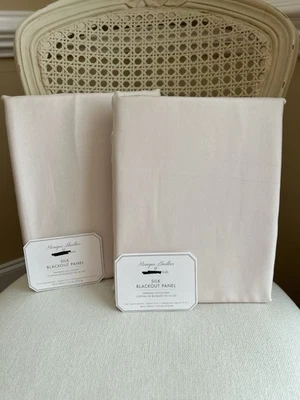 Pottery Barn Kids Monique Lhuillier Silk Blackout Curtains (2) 44”x84” Blush OB - Image 1 of 4