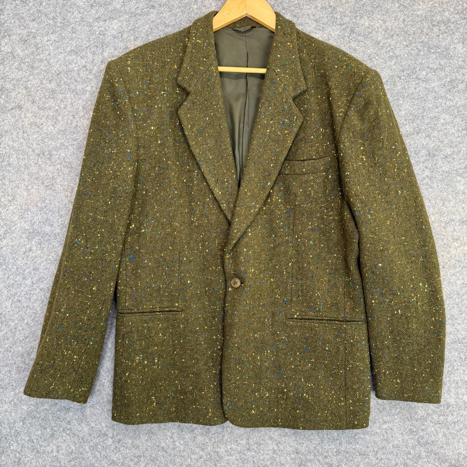Chaqueta Abrigo Deportivo Rick Pallack Tweed Donegal 48 Lana Angora Verde Oliva Raro XL Foto 1 de 4