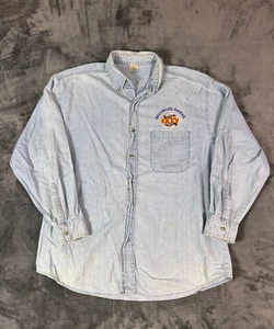 Vintage Baltimore Ravens Super Bowl XXXV Sun Faded Denim Button Down XL NFL - Picture 1 of 9