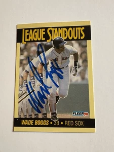 Wade Boggs Signed 1990 Fleer League Standouts Card # 5 - Picture 1 of 1