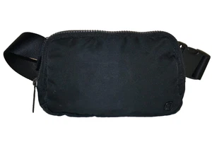 LULULEMON Small Black on Black Nylon Belt Bag / Crossbody Fanny Pack 5x8 - Picture 1 of 13
