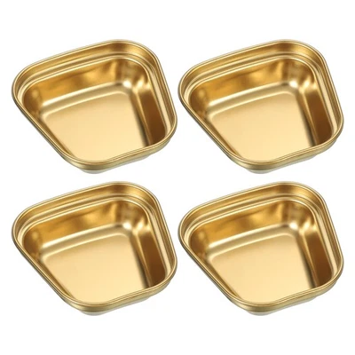 Mini plato de salsa de acero inoxidable de 3", tazones de condimento dorado 4 piezas Foto 1 de 4