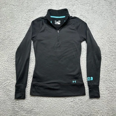 Suéter Under Armour Mujer S Negro Pullover 1/4 Cremallera Coldgear Base Activo Foto 1 de 4