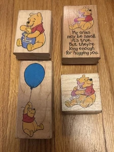 Winnie the Pooh Piglet Timbro Gomma Disney Lotto Legno Legno - Foto 1 di 9