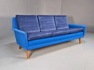 Vintage Folke Ohlsen 3 Seat Sofa Blue New Cushions 1960s Dux Sweden EB9363 M3SS - Picture 1 of 20