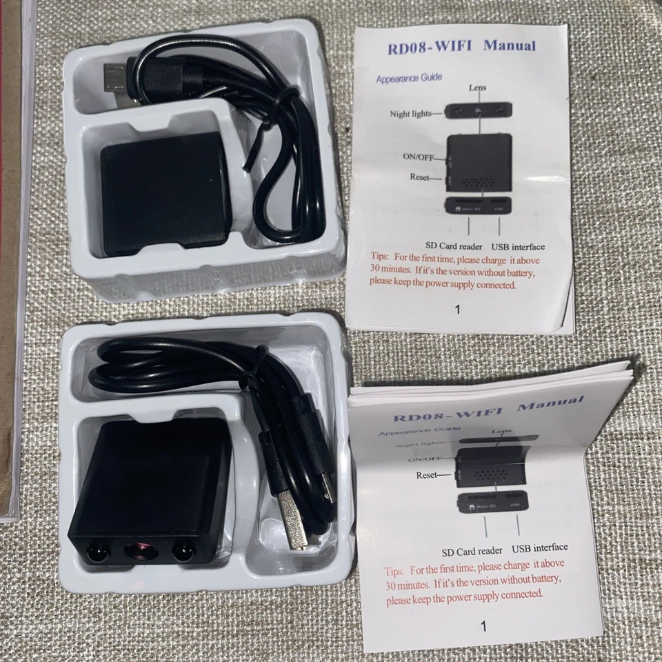 2 MINI WIRELESS RD08 WIFI CAMERA PET MOBILE APP CONTROL - Image 1 of 1