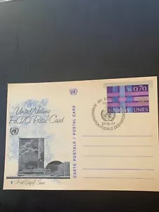 Stamps: United Nations First Day Cover 155, Scott Geneva, UX 4, 1977 - Picture 1 of 1