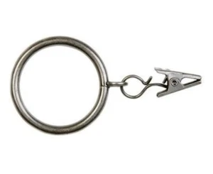 New 100 X Curtain Rod Rings Matt Chrome With Pincer Clip Internal Dia. 40mm - On - Picture 1 of 1